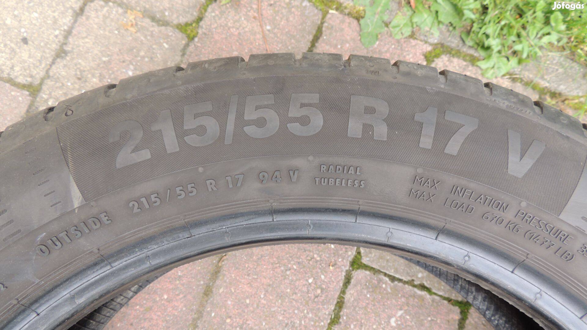 Continental 215/55 R17 nyári gumiabroncs eladó