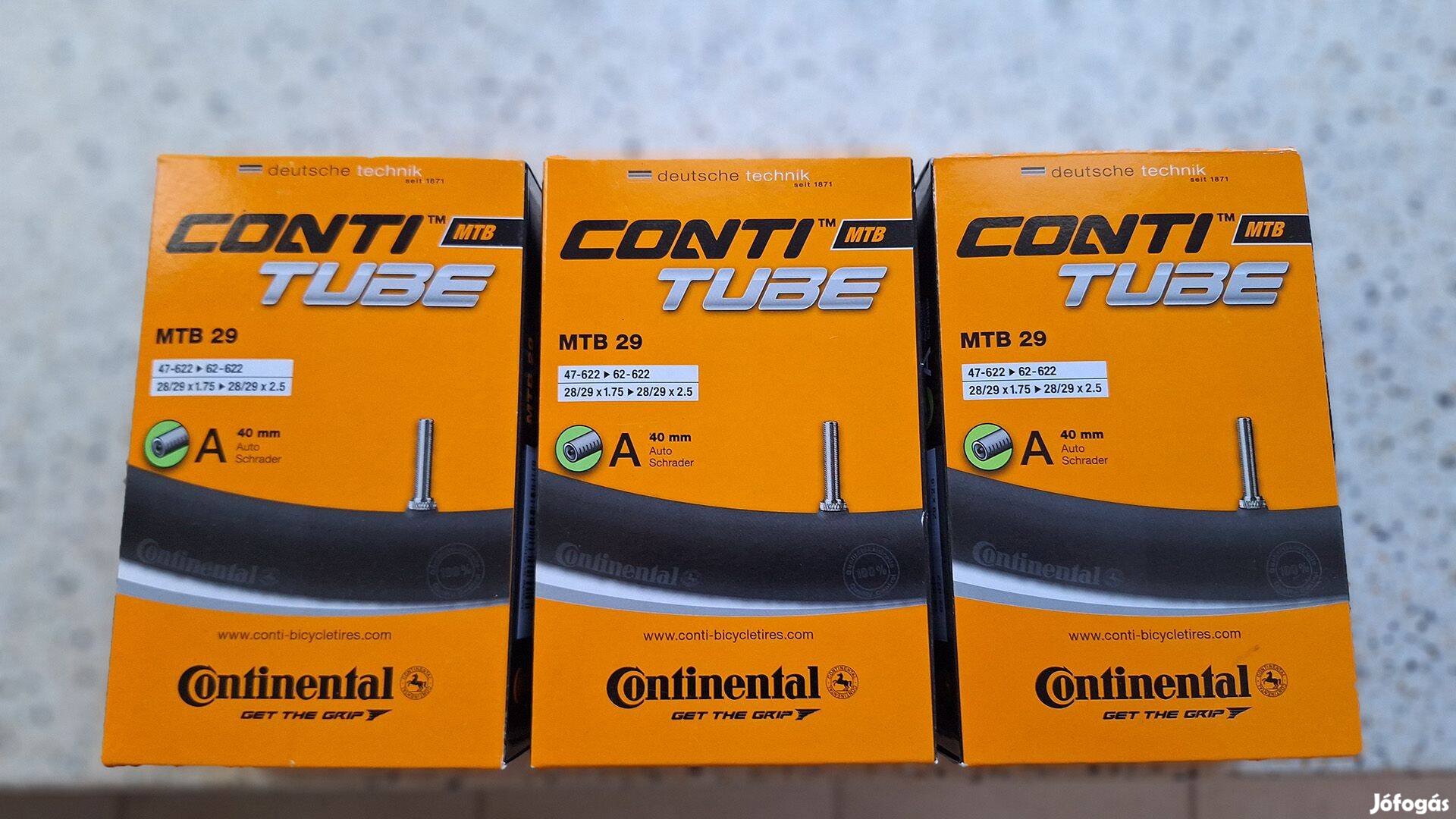 Continental auto szelepes belsők MTB méretben