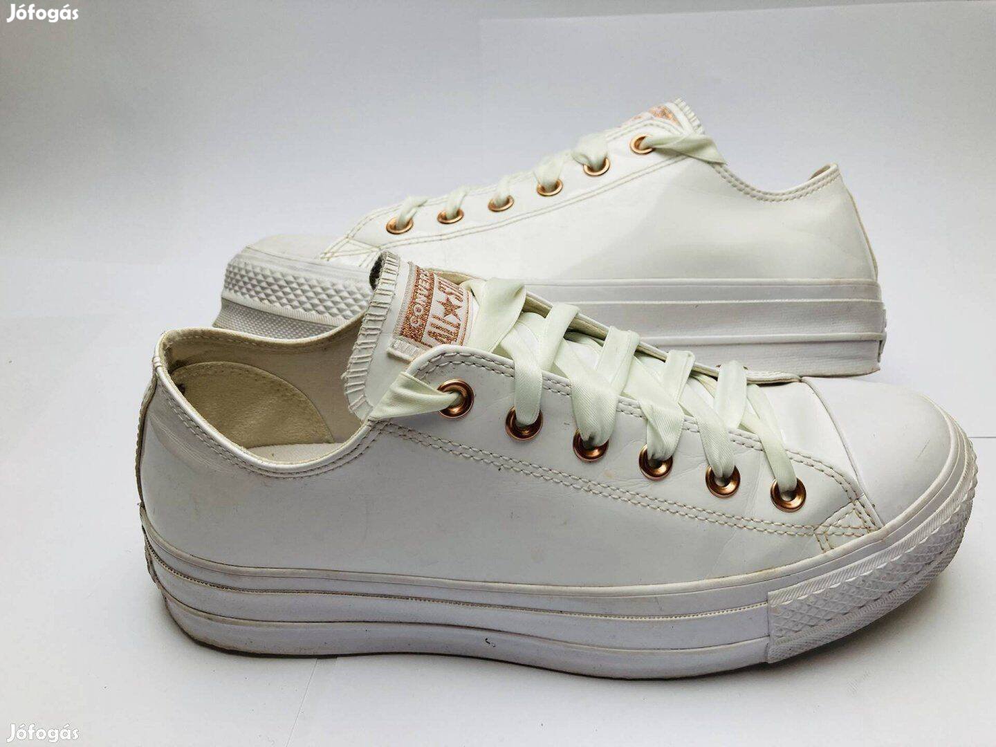 Converse 41,5 platform fehér lakk tornacipő