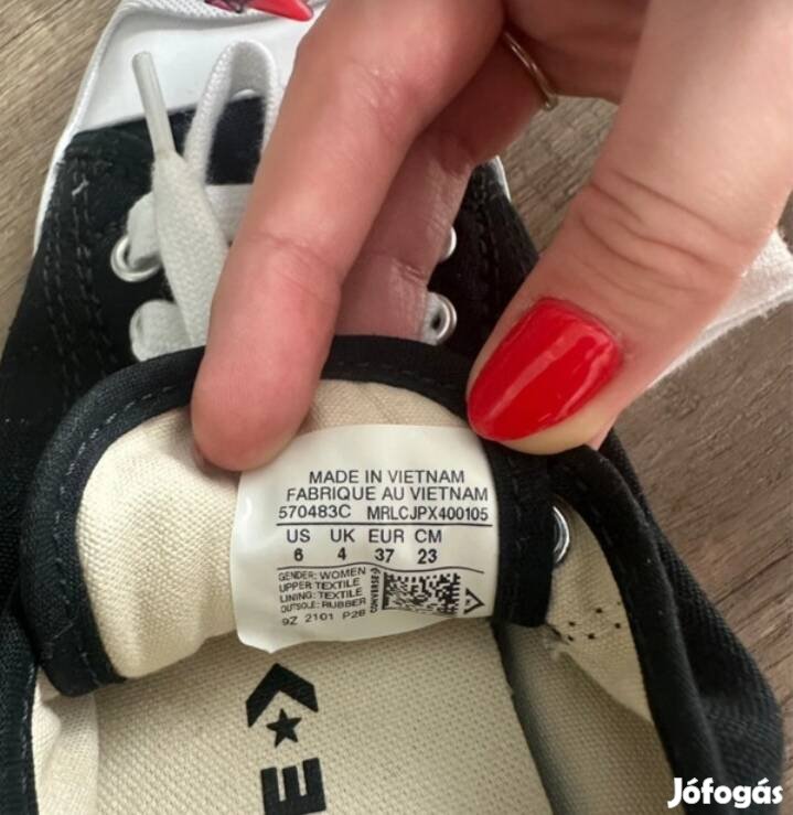 Converse Jack Purcell fekete tornacipő, új, 36,5