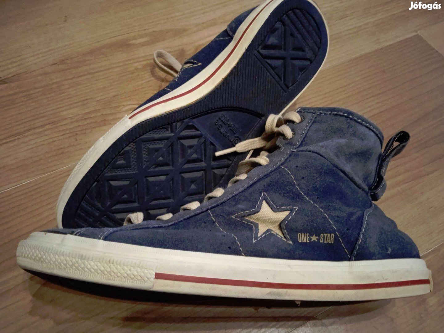 Converse One Star sötétkék velúr magasszárú tornacipő