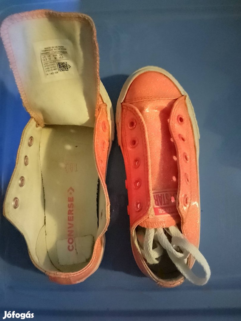 Converse tornacipő 30-as, csillogós rózsaszín 