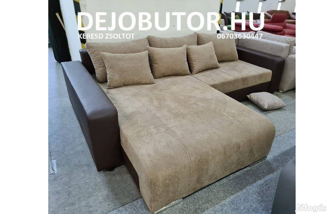 Cooper rugós sarok kanapé ülőgarnitúra 288x210 cm ágyazható drapp