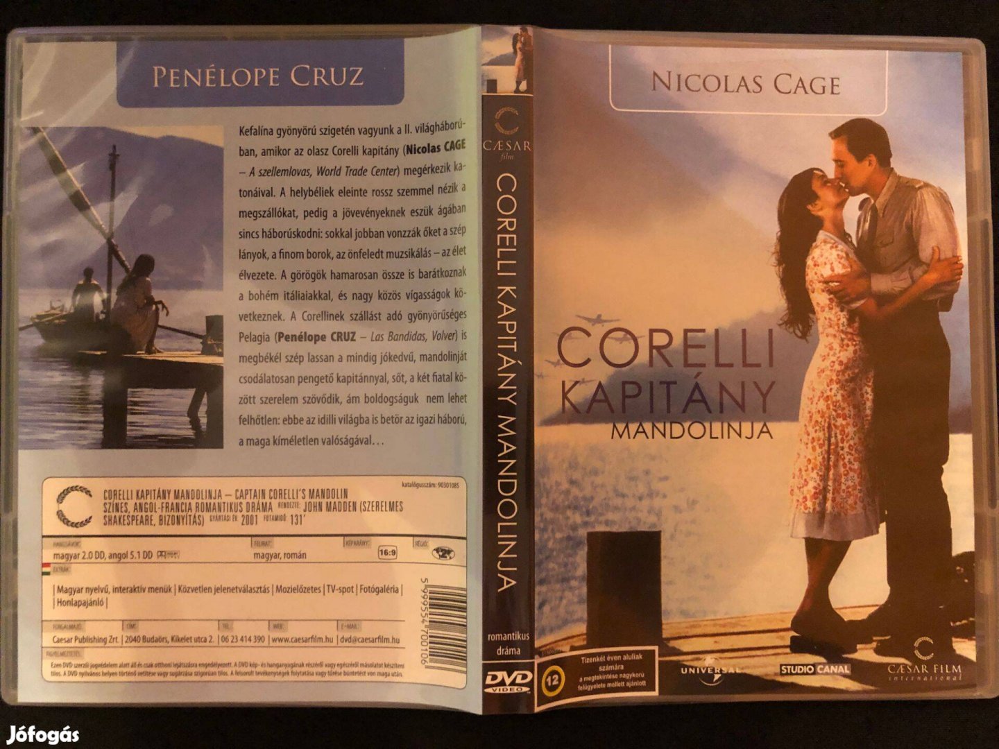 Corelli kapitány mandolinja DVD (szinkronizált, Nicolas Cage)