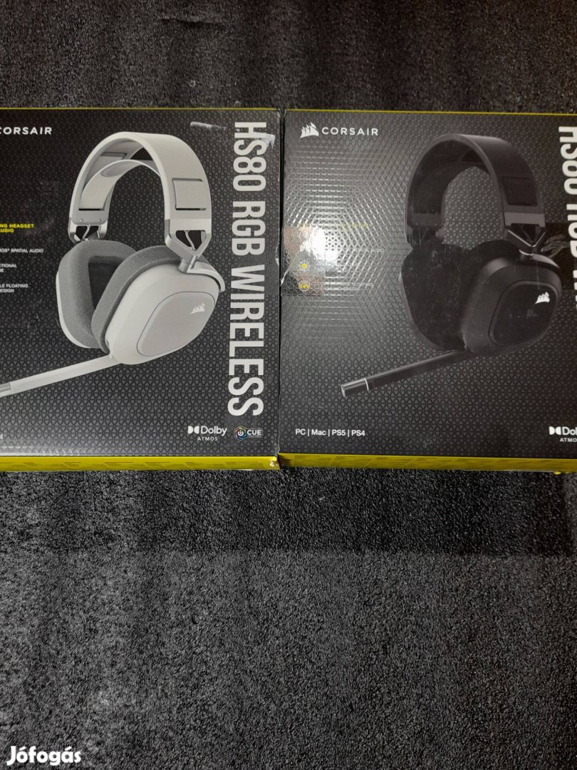 Corsair HS80 RGB Wireless FeketeFehér Fejhallgató