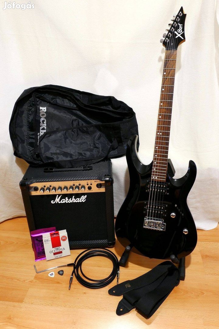 Cort X2 elektromos gitár + Marshall MG15CFX effektes + tartozékok