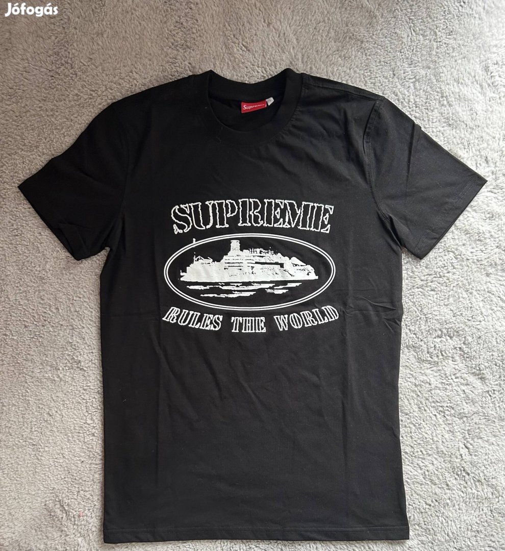 Corteiz Supreme black tee póló