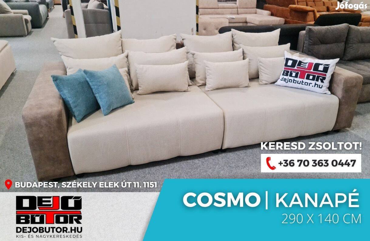 Cosmo XXL bézs prémium kanapé ülőgarnitúra 290x140 cm ágyazható