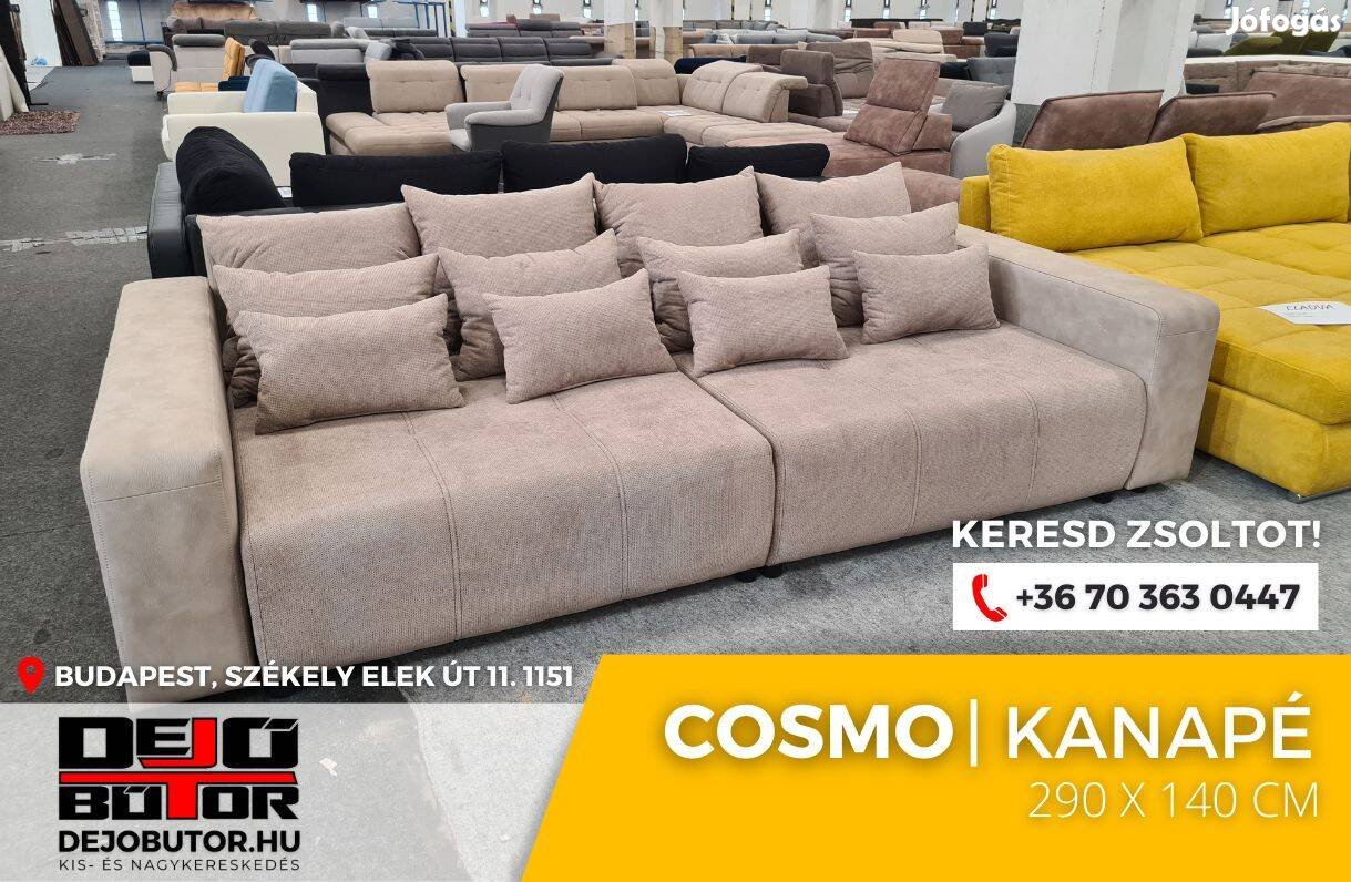 Cosmo bézs kanapé ülőgarnitúra 290x140 cm ágyazható ágyneműtartós