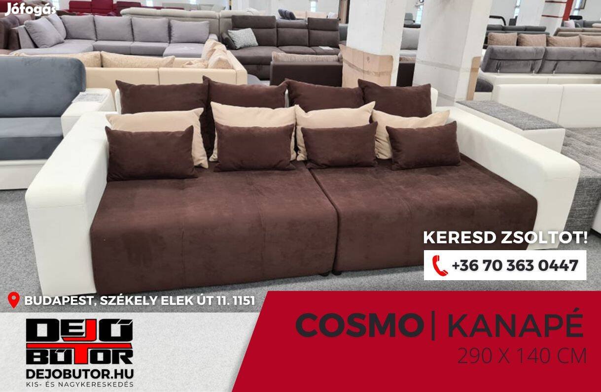 Cosmo boss fehér barna kanapé ülőgarnitúra 290x140 cm ágyazható