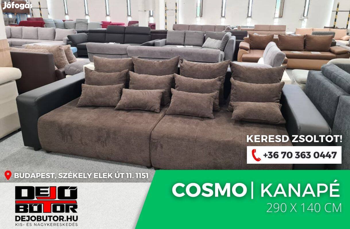 Cosmo kanapé 290x140 cm ülőgarnitúra barna ágyazható sarok