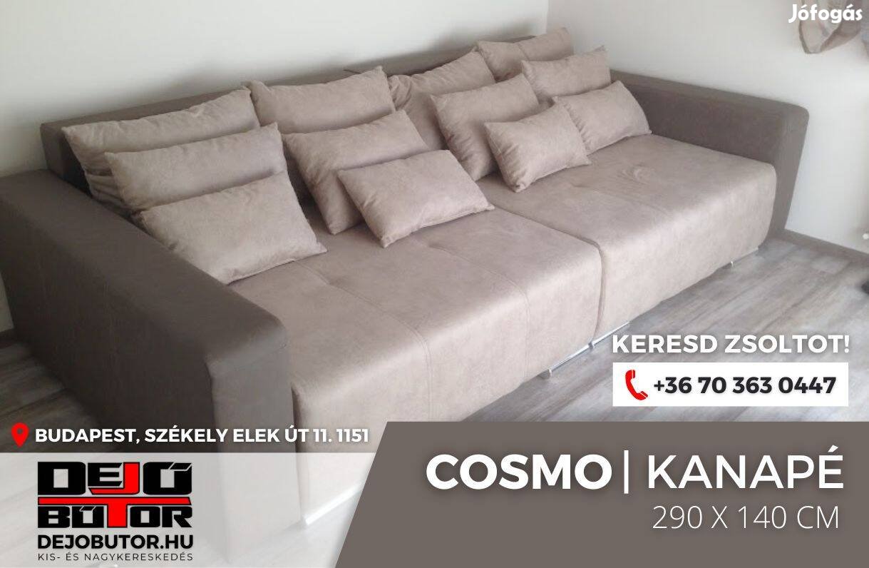 Cosmo selyem kanapé ülőgarnitúra 140x290 cm ágyazható fekvő 190x240 cm