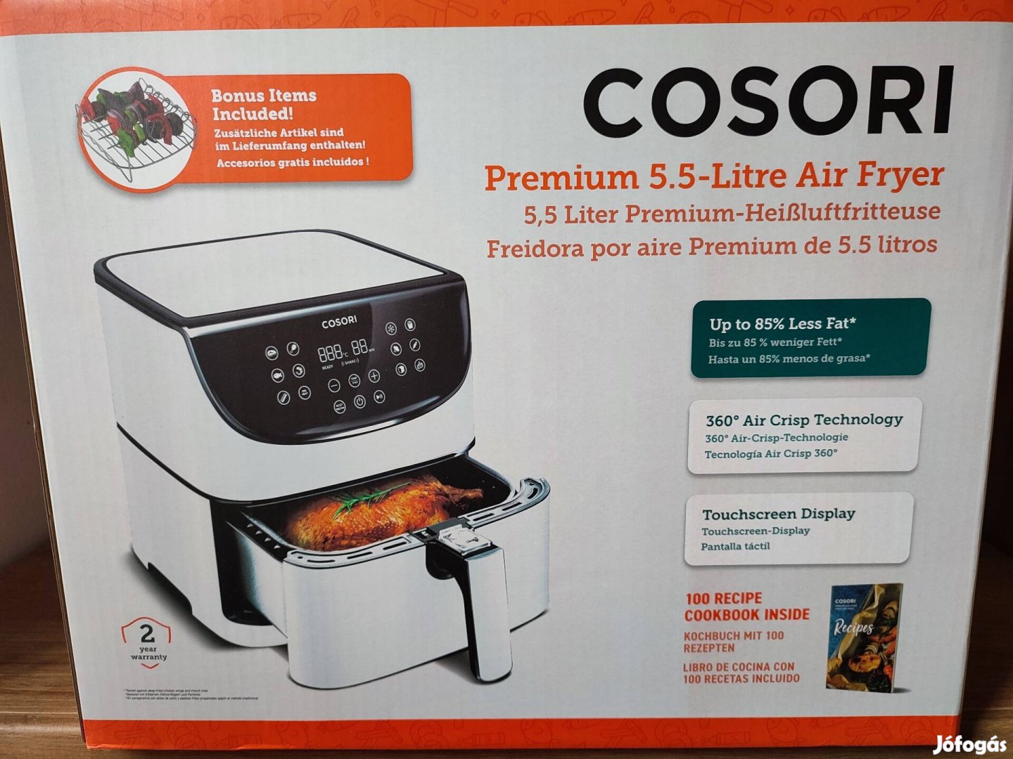 Cosori Premium airfryer forrólevegős sütő 