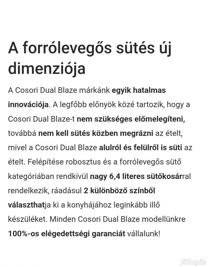 Cosori dual blaze air fryer forrólevegős sütő 
