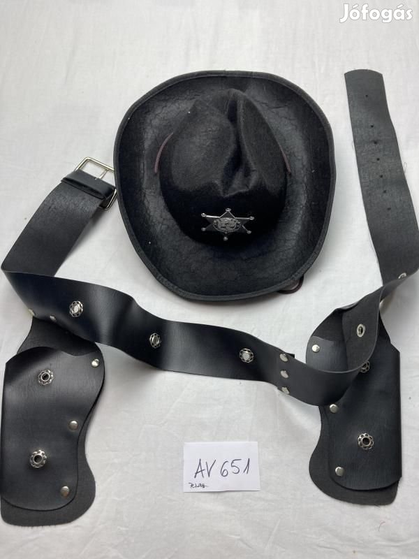 Cowboy kalap + pisztolytartó öv AV651