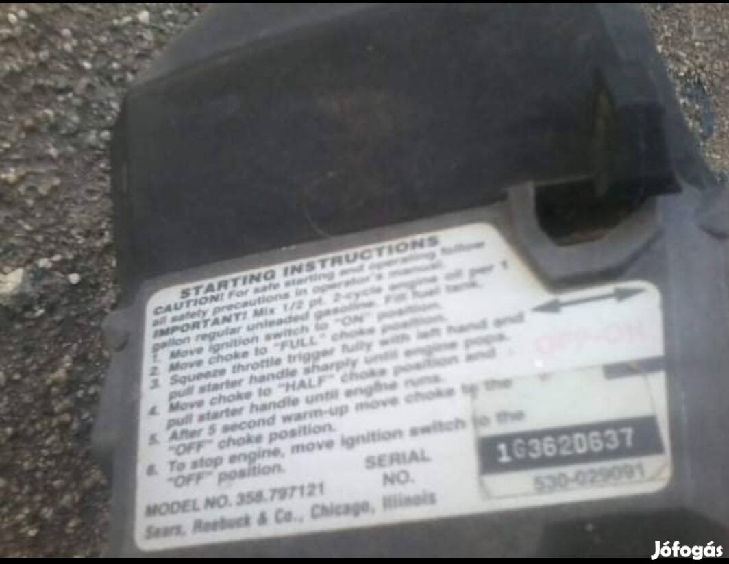 Craftsman üzemképtelen benzines fűkasza alkatrésznek 