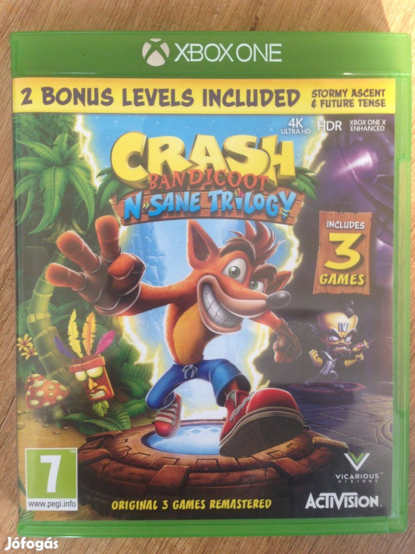 Crash Bandicoot N SANE Trilogy xbox one-series x játék,eladó-csere"