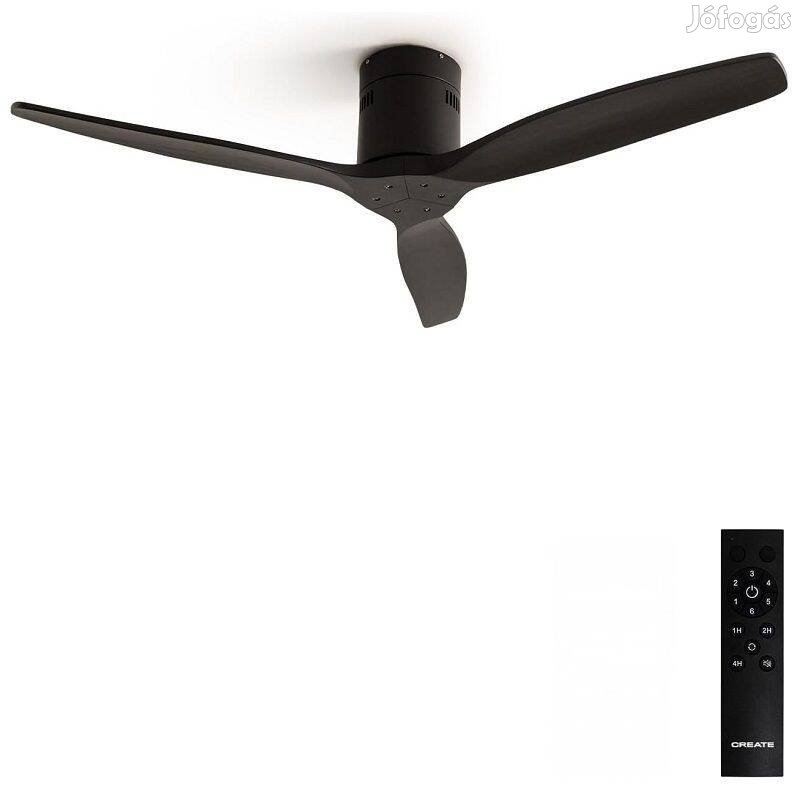 Create mennyezeti ventilátor, távirányítóval, 40W, 132cm - fekete