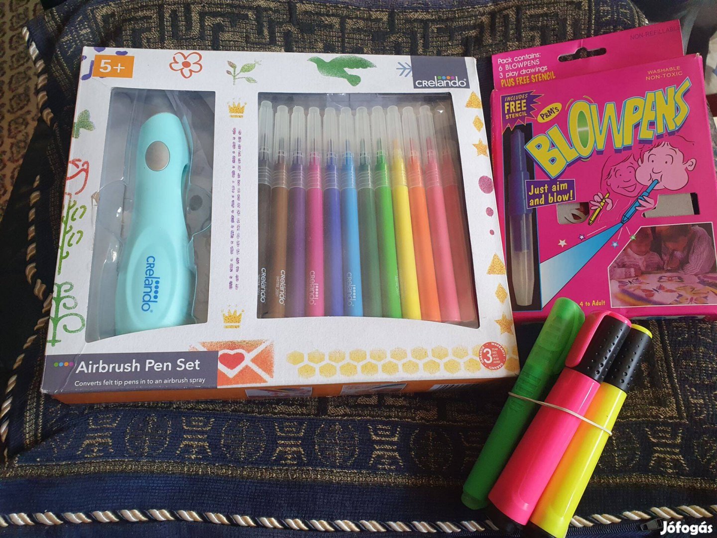 Crelando airbrush pen set - Festő toll + Blow Pens színes spray-toll