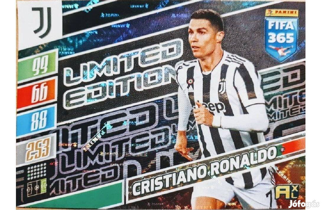 Cristiano Ronaldo Juventus Limited focis kártya Panini FIFA 2022
