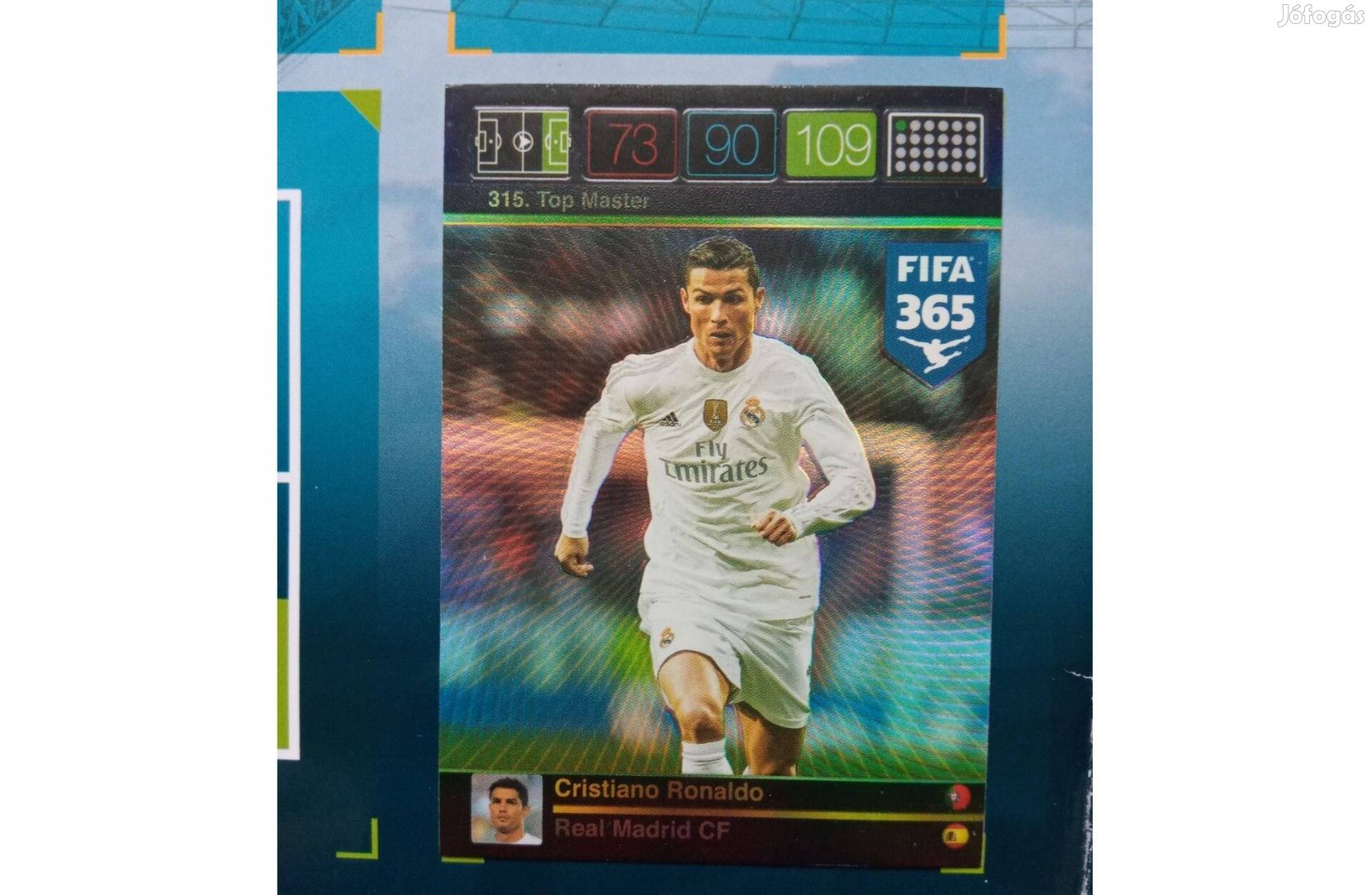 Cristiano Ronaldo (Real Madrid) Panini FIFA 365 2015 Top Master kártya