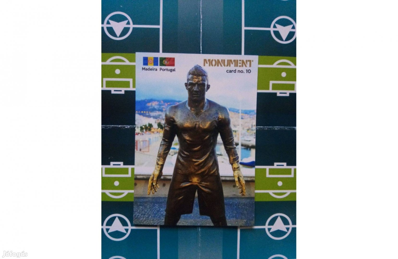 Cristiano Ronaldo szobor szurkolói focis kártya