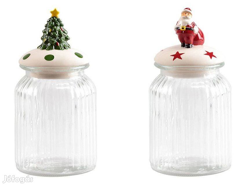 Crofton karácsonyi dekor üvegedény - 2db tároló 950ml