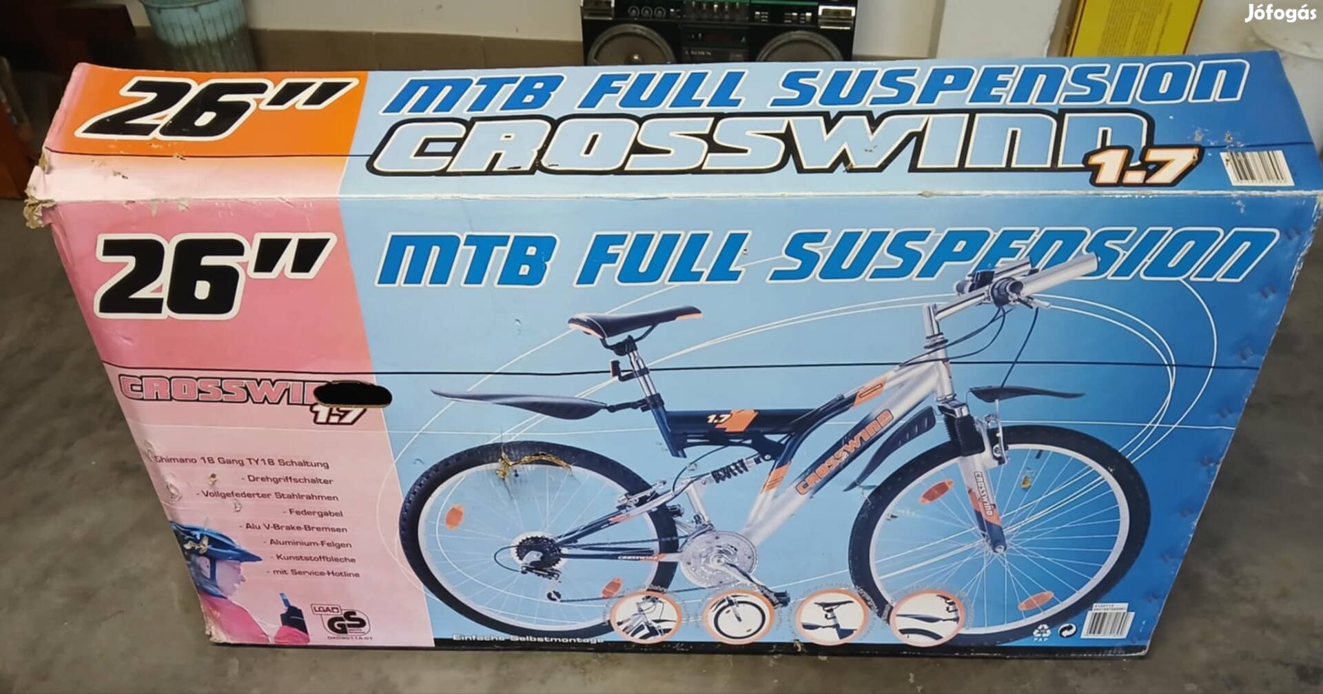 Crosswinn 1,7 Új 26" össztelós MTB kerékpár eladó, dobozában. 