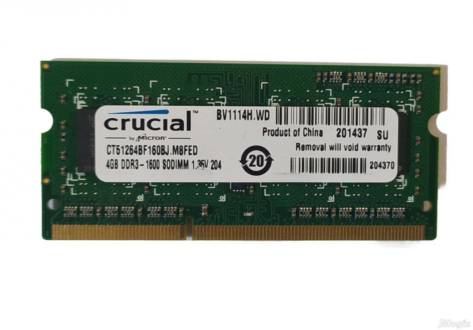 Crucial 4GB DDR3 1600MHz laptop / notebook memória #03