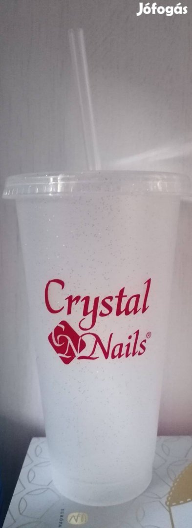 Crystal Nails szívószálas pohár