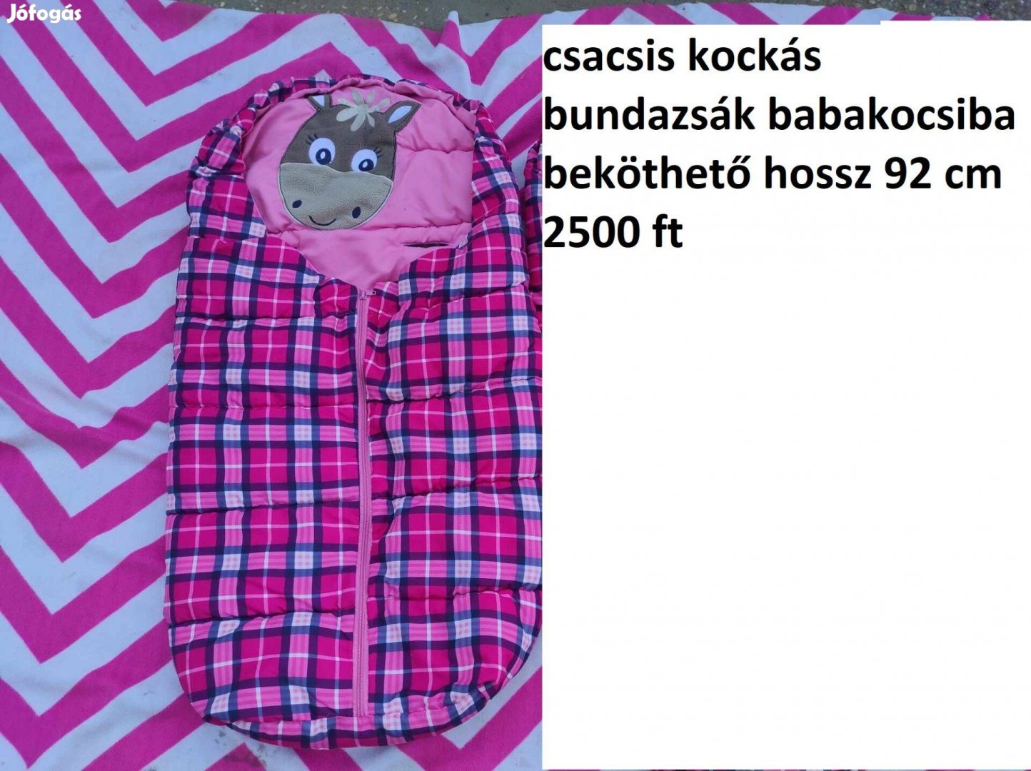 Csacsis kockás bundazsák babakocsiba beköthető hossz 92 cm 2500 ft