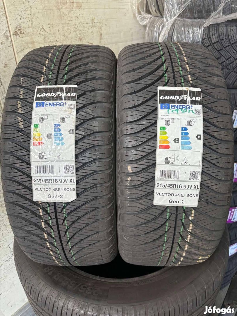 Csak 2! 215/45R16 215/45 R16 új Goodyear négyévszakos gumi ÁR/db Dot22