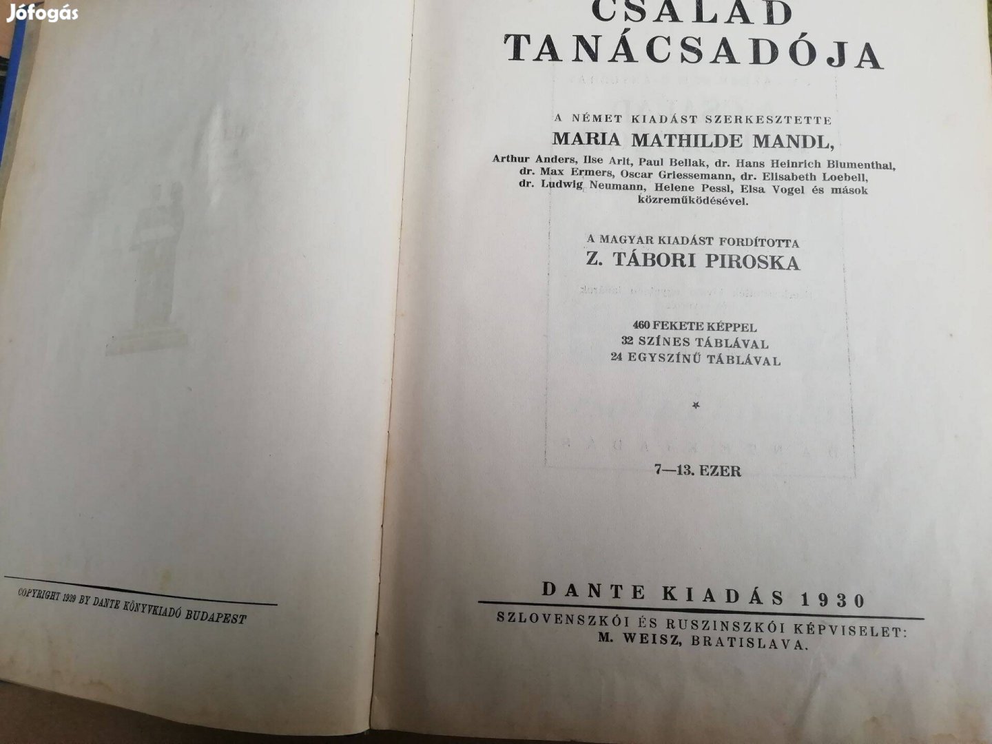 Család Tanácsadója 1930-as kiadás