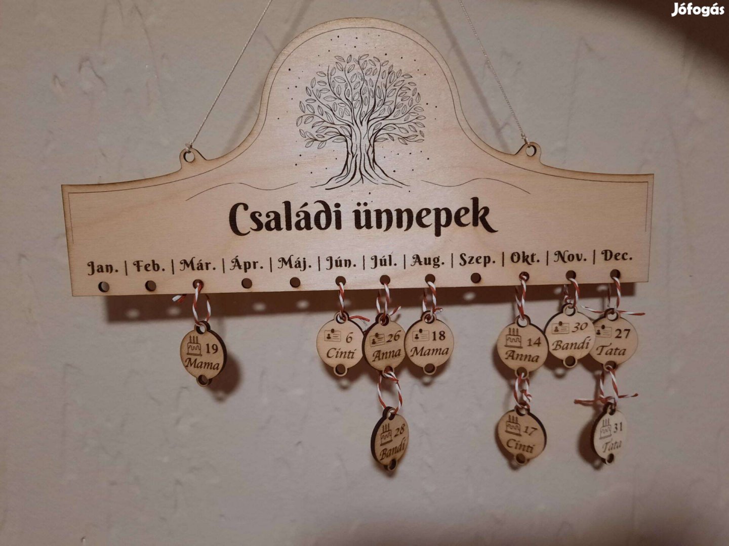 Családi Ünnepek fa tábla