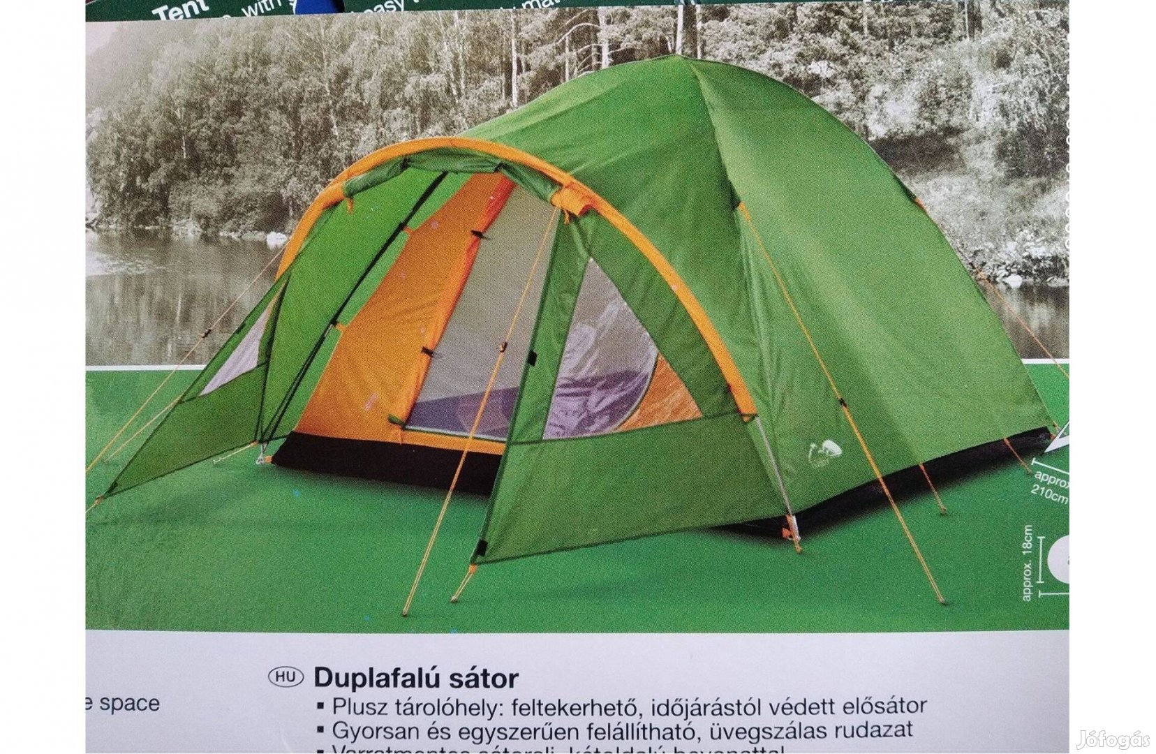Családi sátor, Új XL méret 350x210x150cm magas!Vízálló,