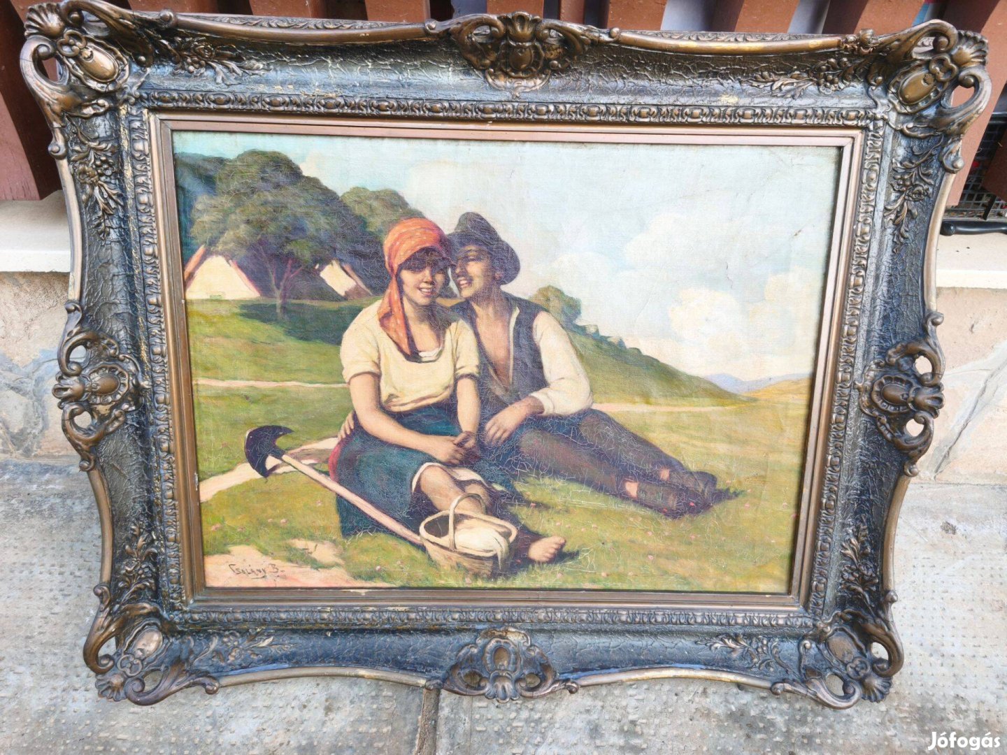 Csalány Béla nagyméretü festmény , hibátlan blondel keretben