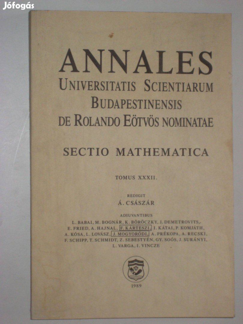 Császár Annales Universitatis Scientiarum Budapestinensis de Rolando