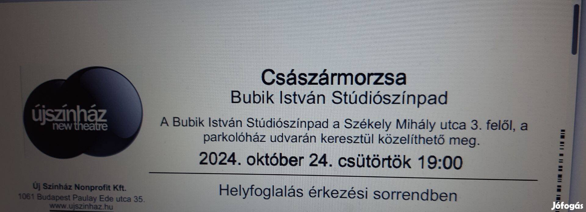 Császármorzsa előadásra színházjegy