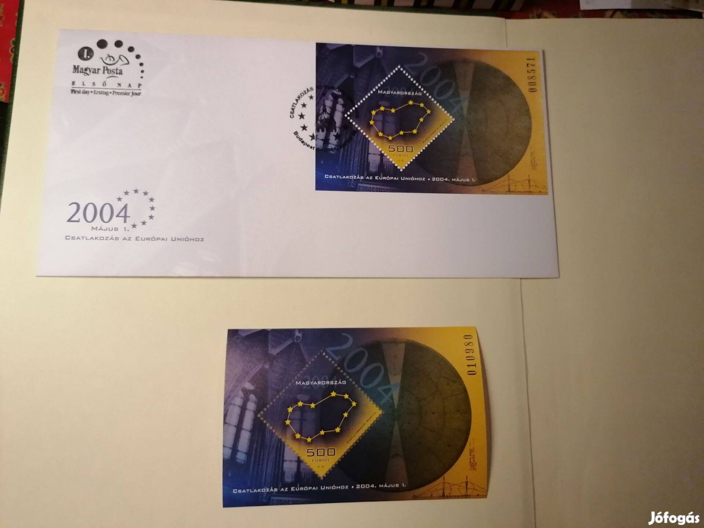 Csatlakozás az Európai Unióhoz bélyeg blokk+FDC