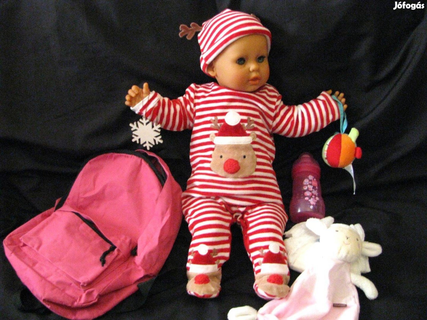 Csecsemőbaba élethű 63 cm alvós csak a teste textil