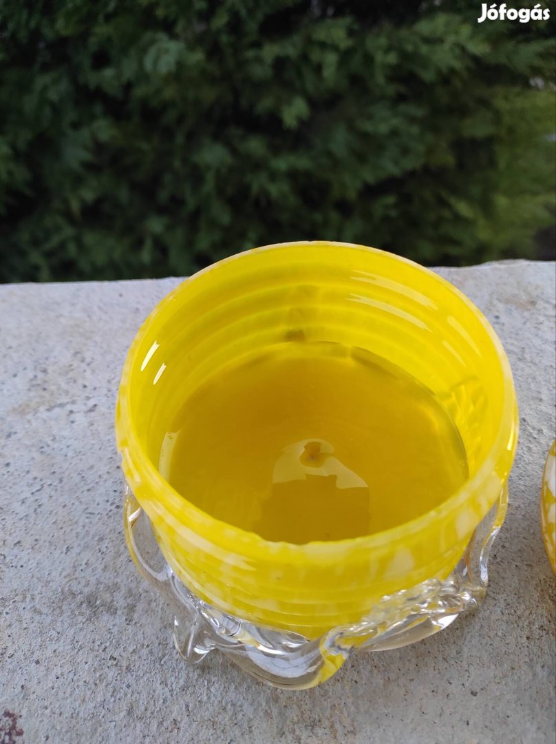 Cseh üveg cukortartó -bonbonier