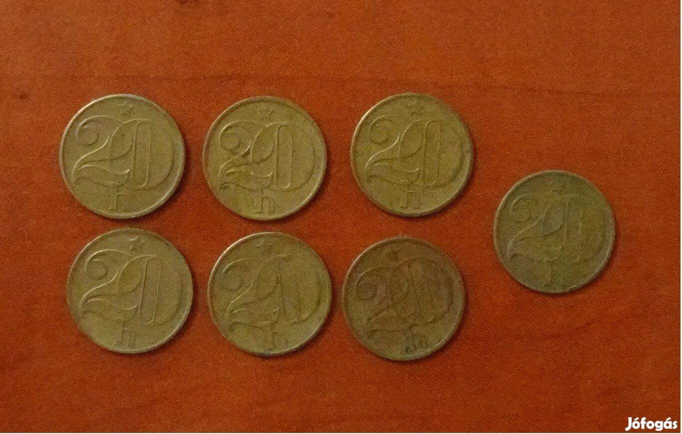 Csehszlovák 20 heller érme sor