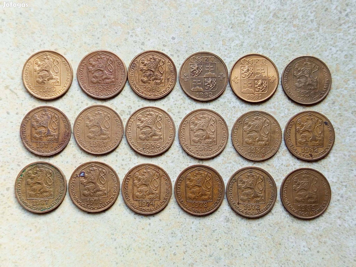 Csehszlovákia 18 db Különböző Érme 20 Heller Halierov