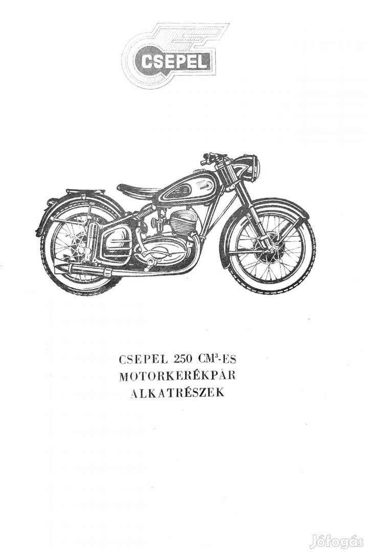 Csepel 250 es motorkerékpár alkatréész katalógus