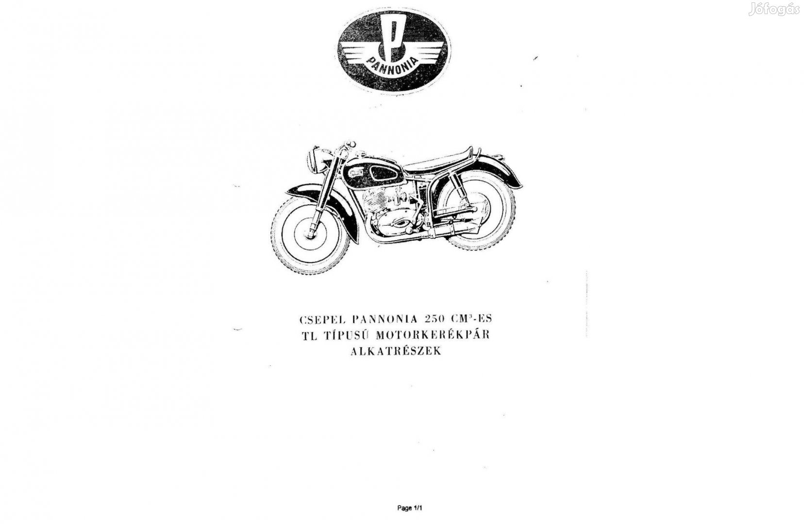 Csepel Pannonia 250 TL alkatrész katalógus ( Magyar) (17.)
