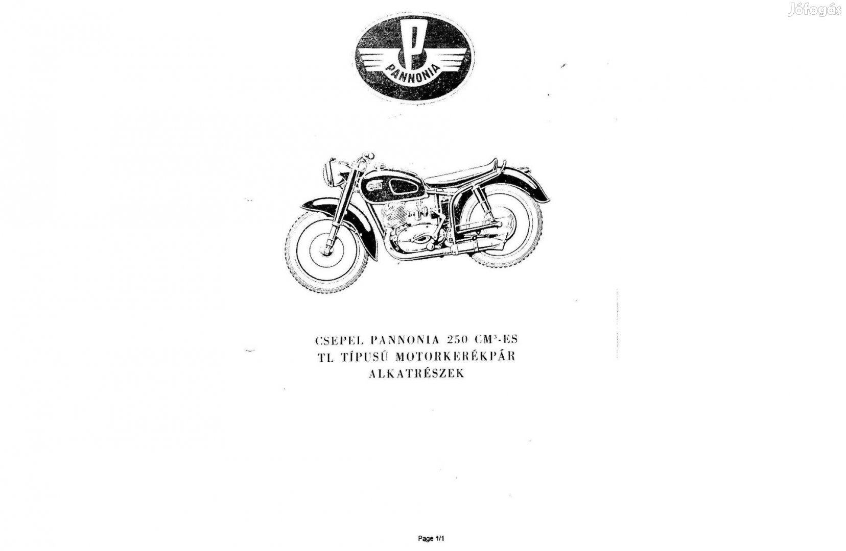 Csepel Pannonia 250 TL alkatrész katalógus ( Magyar) (17.)