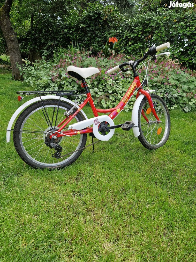 Csepel gyerek bicikli Flóra 6sp- piros pillangós 20'