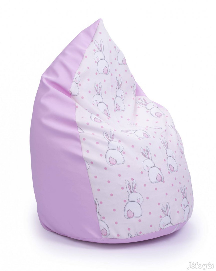 Csepp alakú babzsák - Sweet bunny - Rózsaszín Eco bőrrel