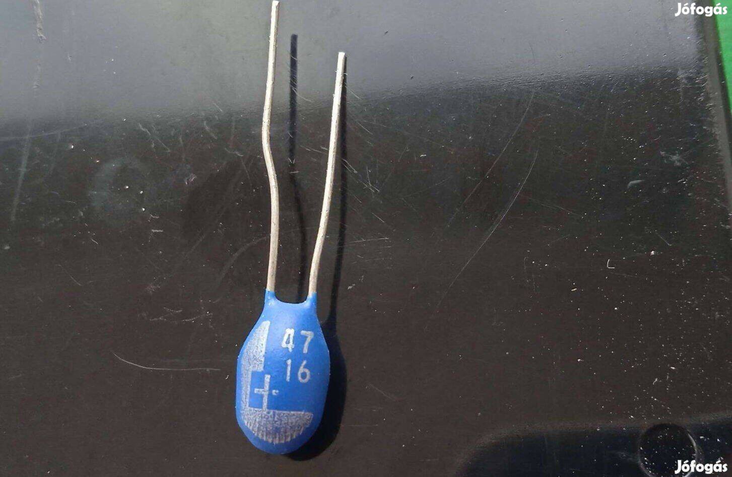 Csepptantál elkó , 47 uF , 16 V ., új