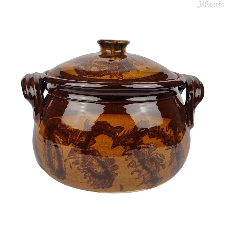 Cserépedény 7 literes mázas kerámia főzőedény